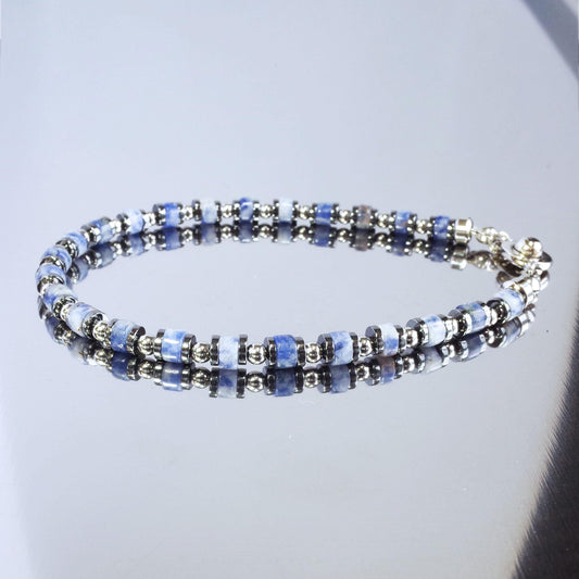 Lumen Line Blue Aventurine Dainty Bracelet (4mm)