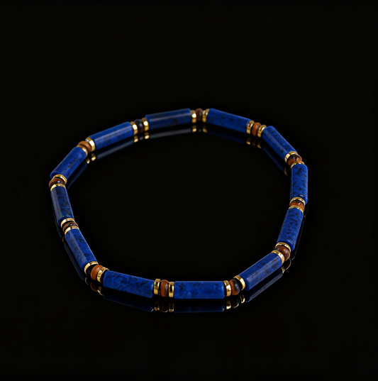 Dainty Lapis Lazuli & Tiger's Eye Bracelet 4mm