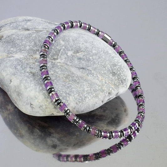 Lumen Line Amethyst Dainty Bracelet (4mm)