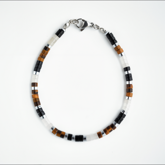 Tiger's eye, black onyx, and white onyx Bracelet