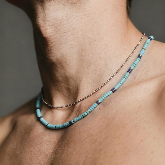 Turquoise & Howlite Tribal Necklace Set