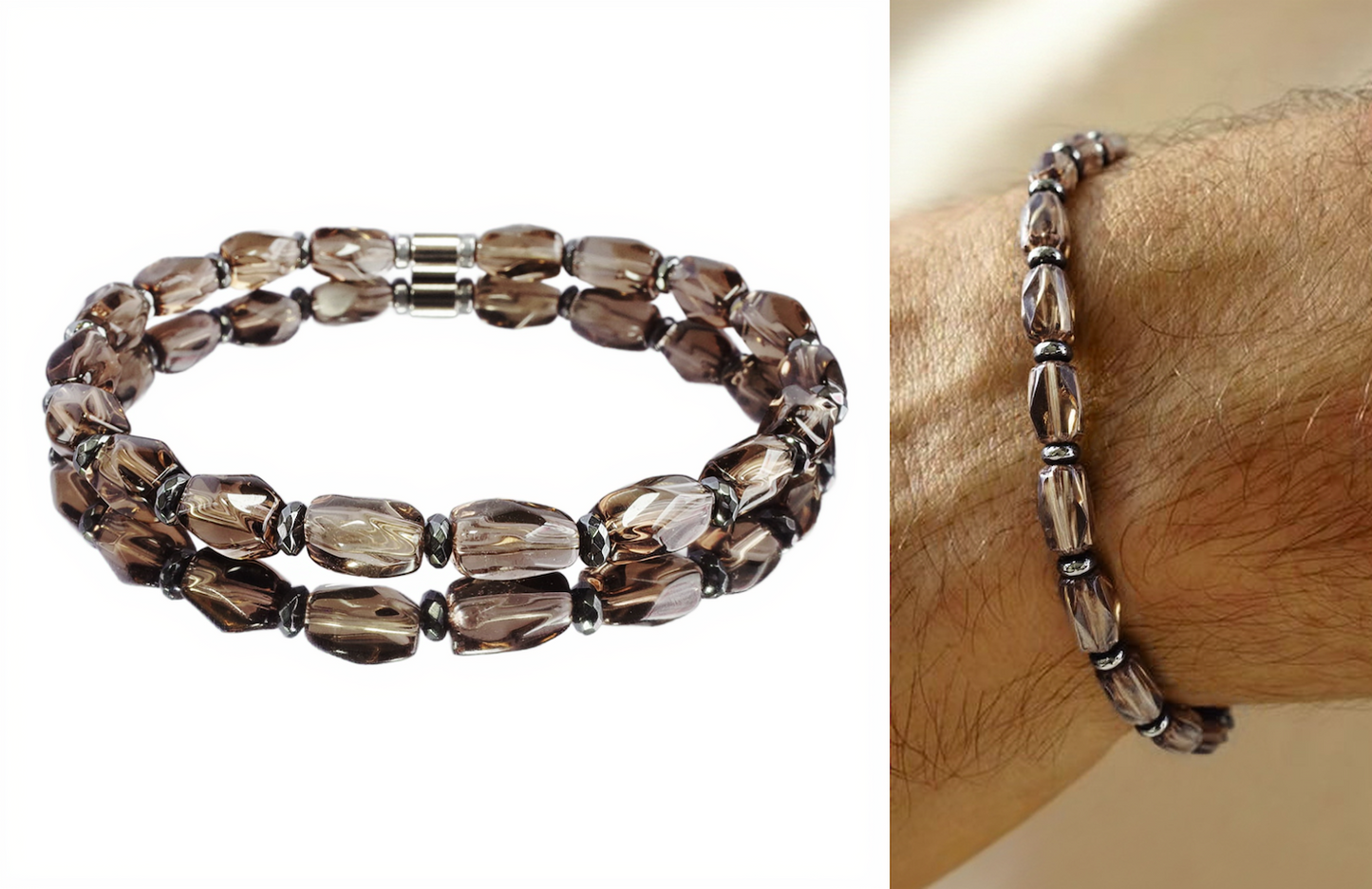 Rooted Realm Smoky Quartz Beads Bracelet (5-6mm)