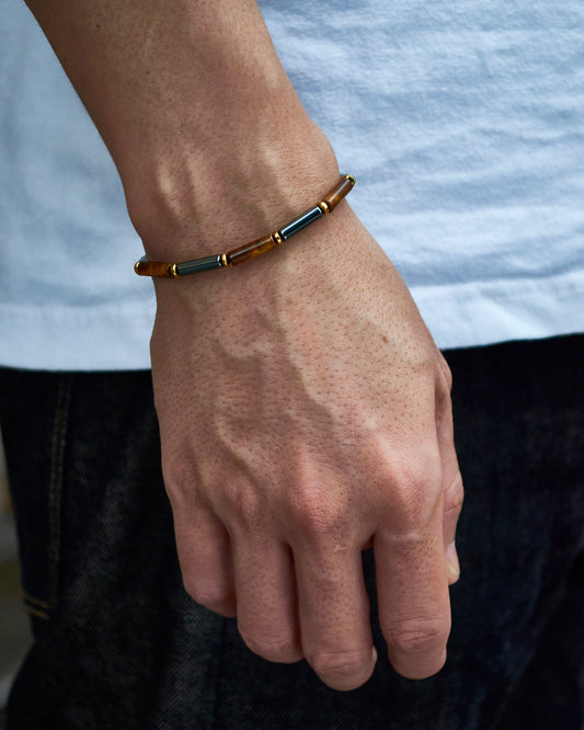 Radiant Guardian Tiger Eye & Black Onyx Delicate Bracelet (4mm)