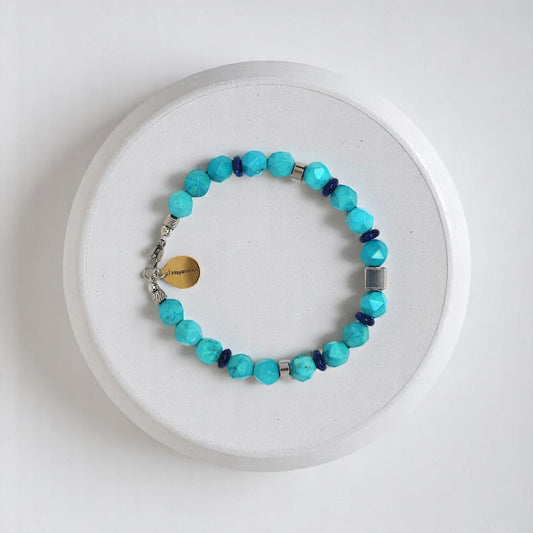 Ocean Serenity Turquoise Lapis Lazuli Bracelet (6mm)