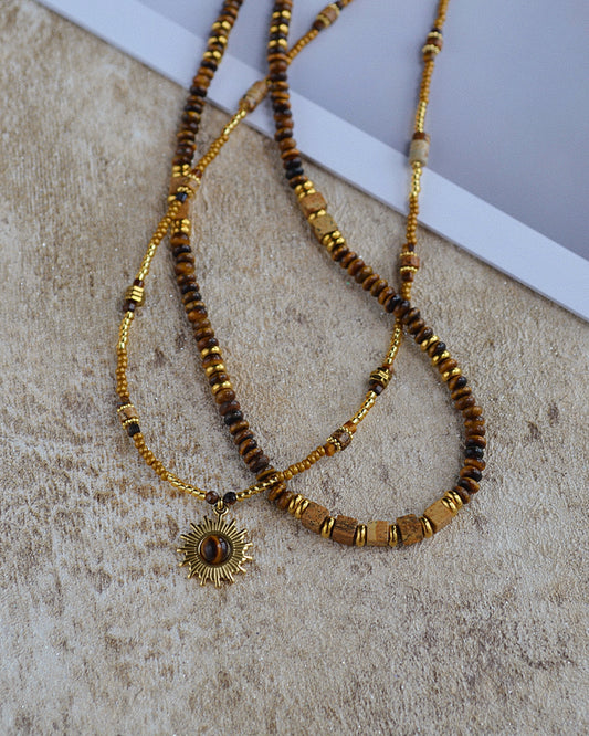 Radiant Guardian Tiger Eye Stone Delicate Necklace