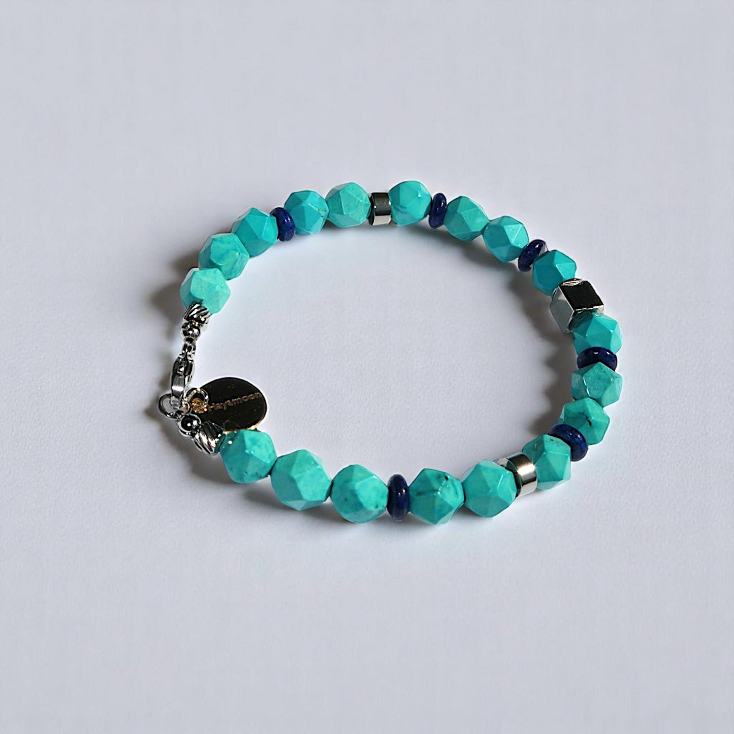 Ocean Serenity Turquoise Lapis Lazuli Bracelet (6mm)