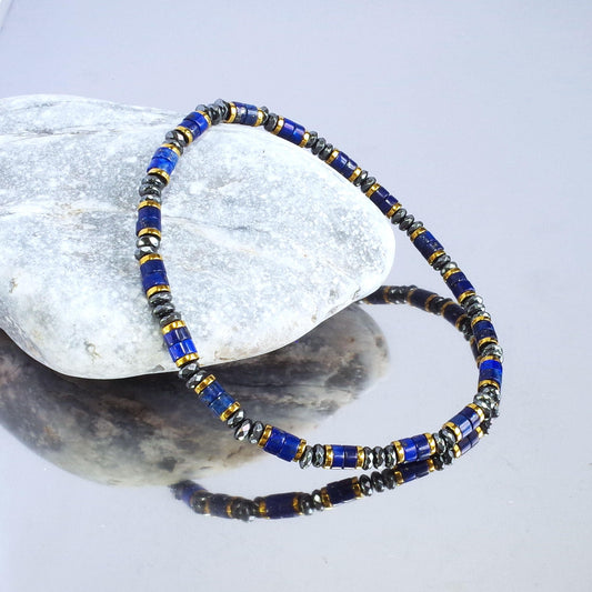 Lumen Line Lapis Lazuli Dainty Bracelet (4mm)