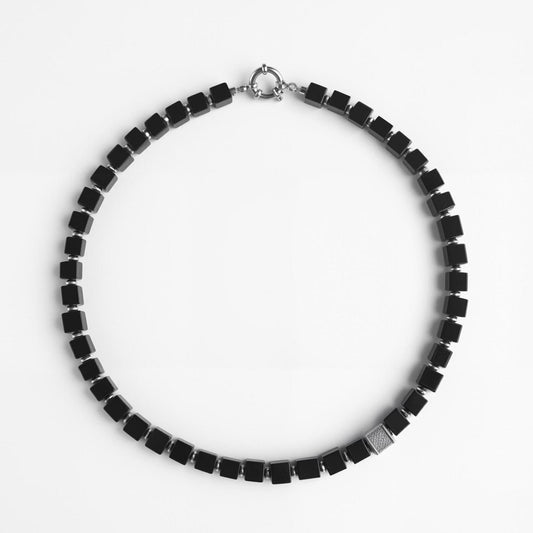Black Onyx Chunky Cube Necklace | Refined Energy Jewelry for Modern Life