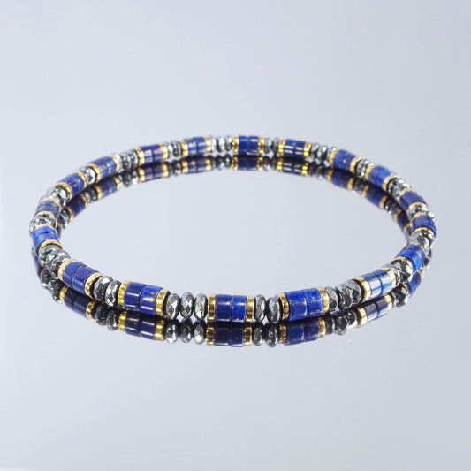 Lumen Line Lapis Lazuli Dainty Bracelet (4mm)