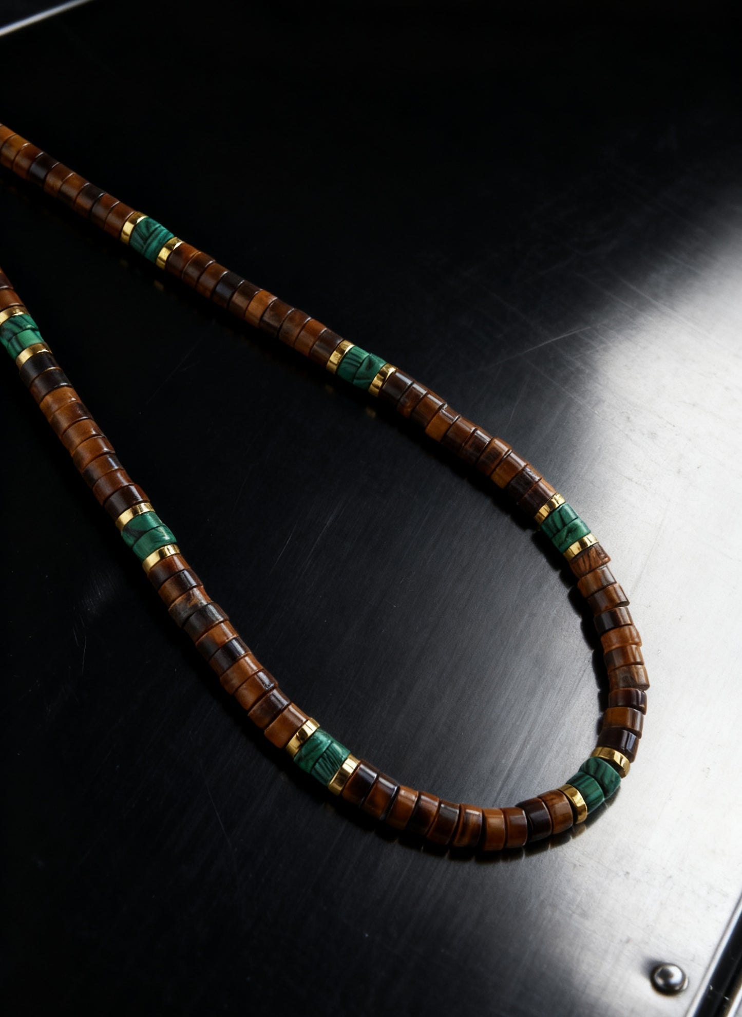 Tiger's Eye and Malachite Necklace 6mm