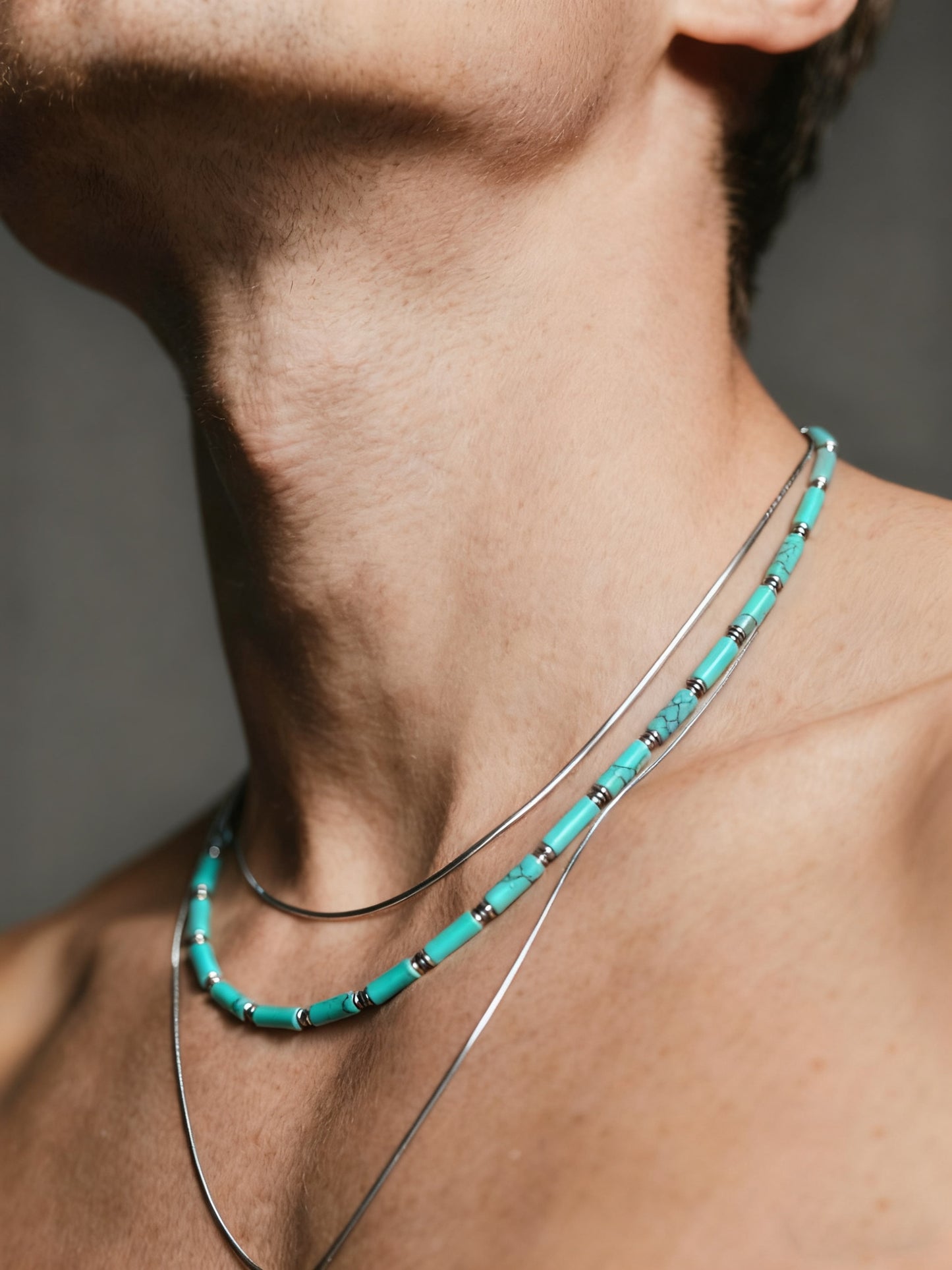 Dainty Turquoise Tube Necklace