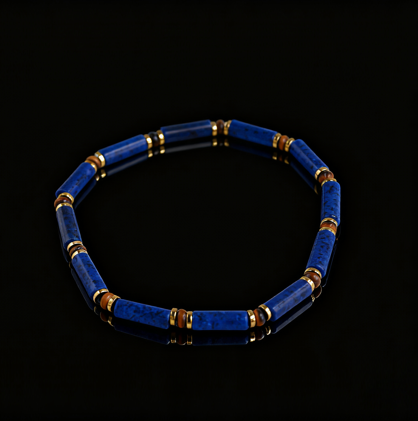 Dainty Lapis Lazuli & Tiger's Eye Bracelet 4mm