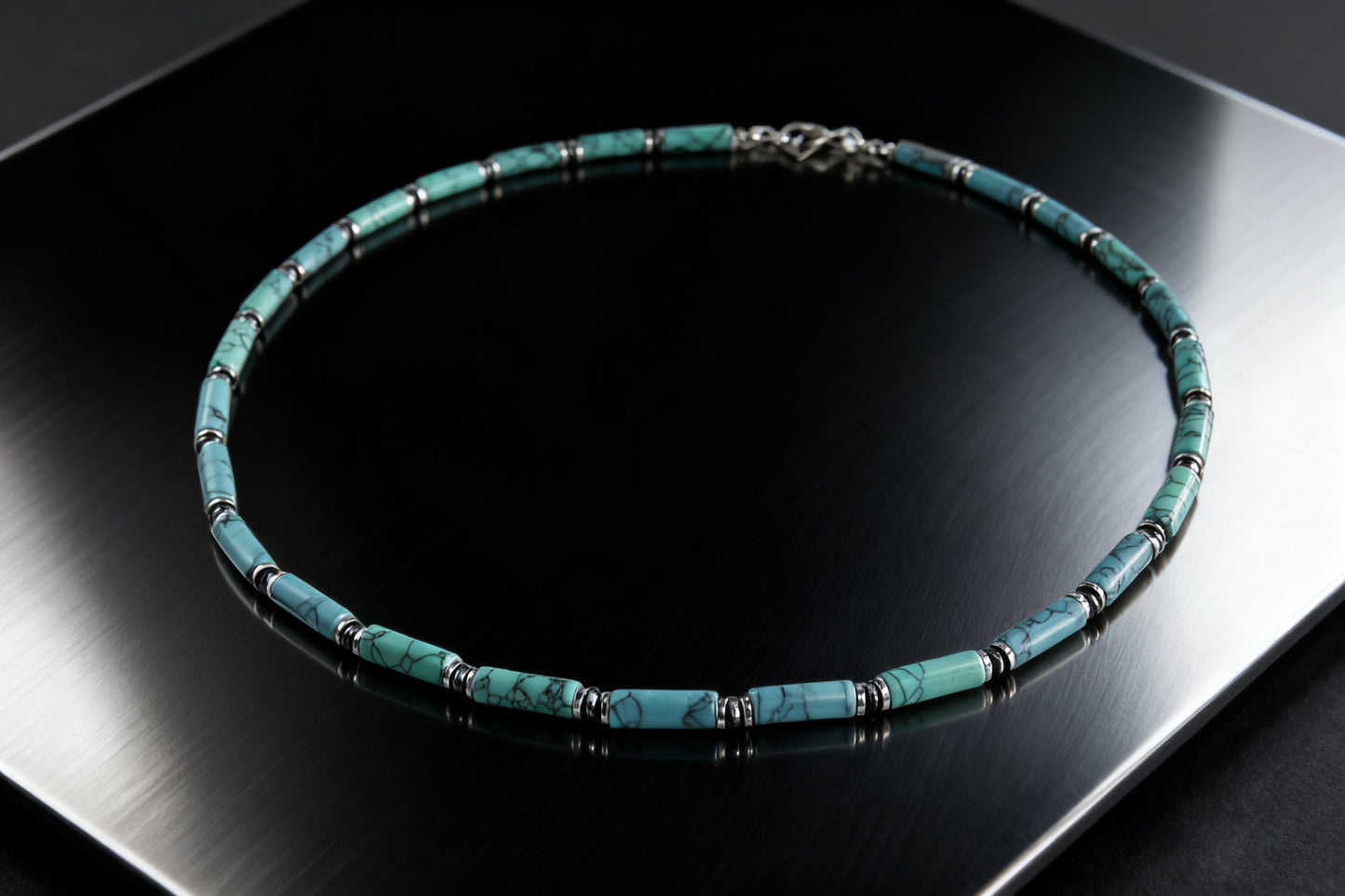 Dainty Turquoise Tube Necklace