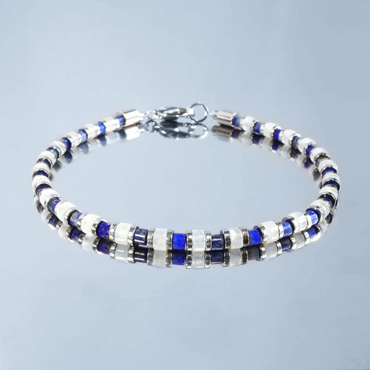 Lumen Line Lapis Lazuli Dainty Bracelet (4mm)