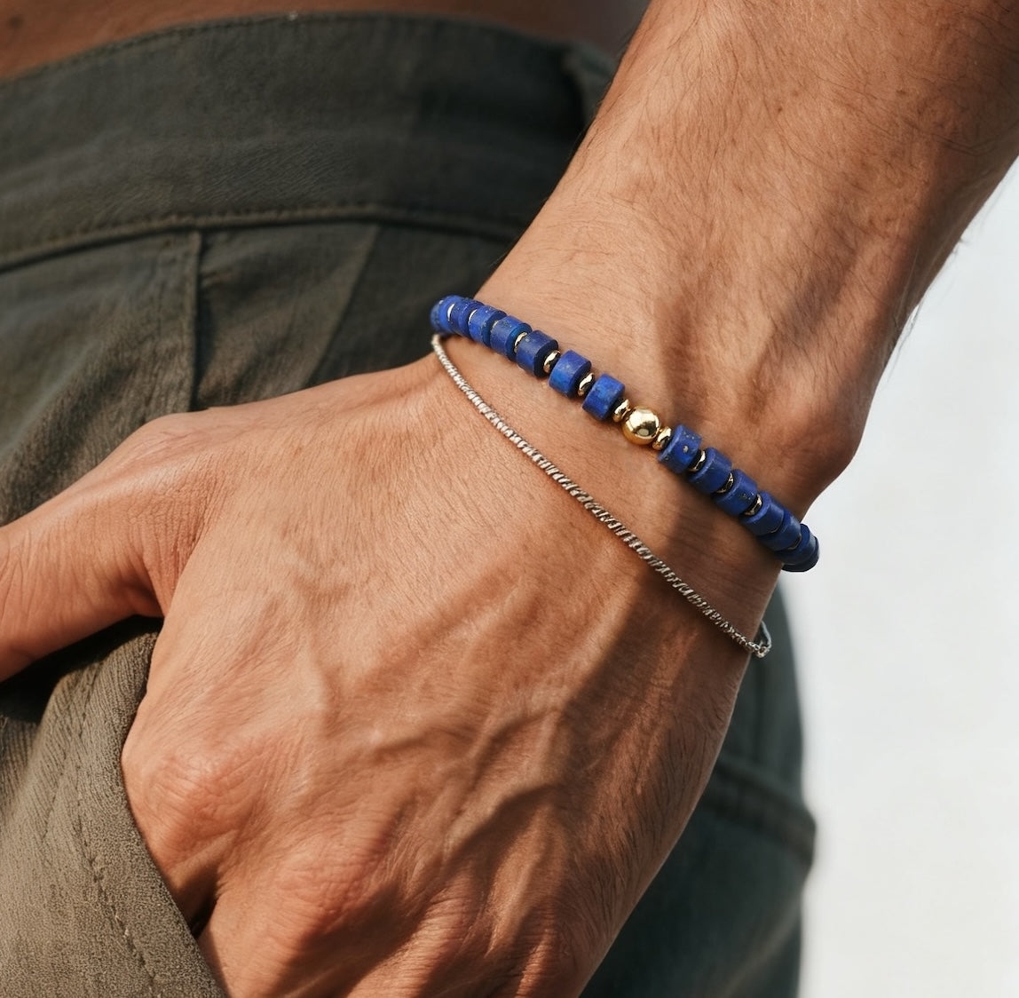 Lumen Lines Lapis Lazuli Bracelet (6mm）