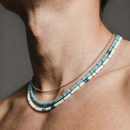 Turquoise & Howlite Tribal Necklace Set