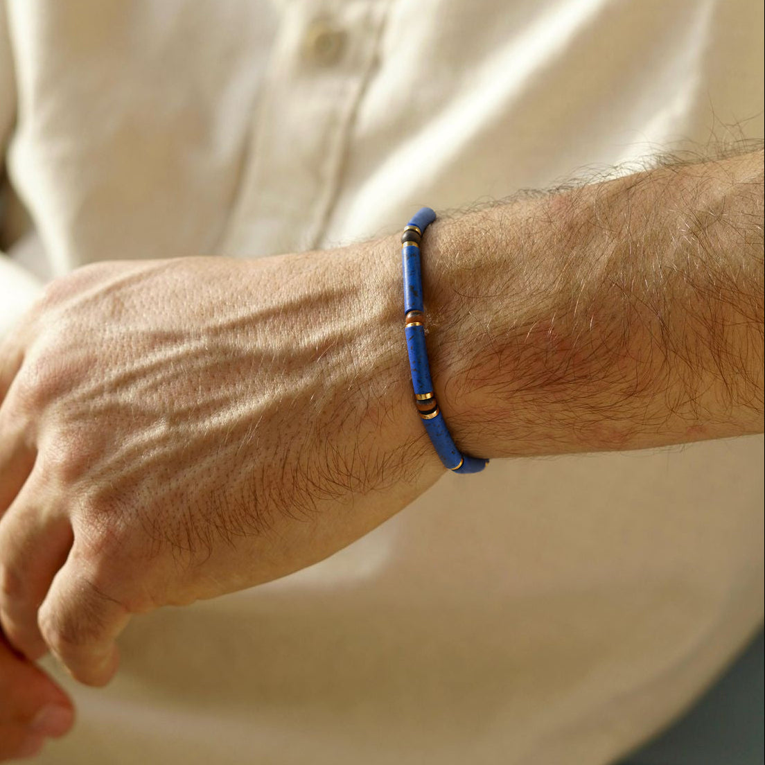 Dainty Lapis Lazuli & Tiger's Eye Bracelet 4mm