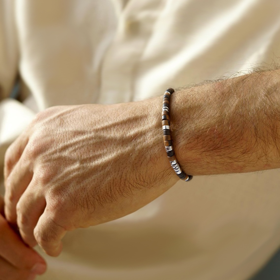 Tiger's Eye & Hematite Bracelet: Protection, Strength, Spiritual Jewelry