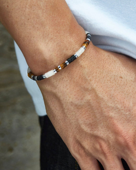Tiger's eye, black onyx, and white onyx Bracelet