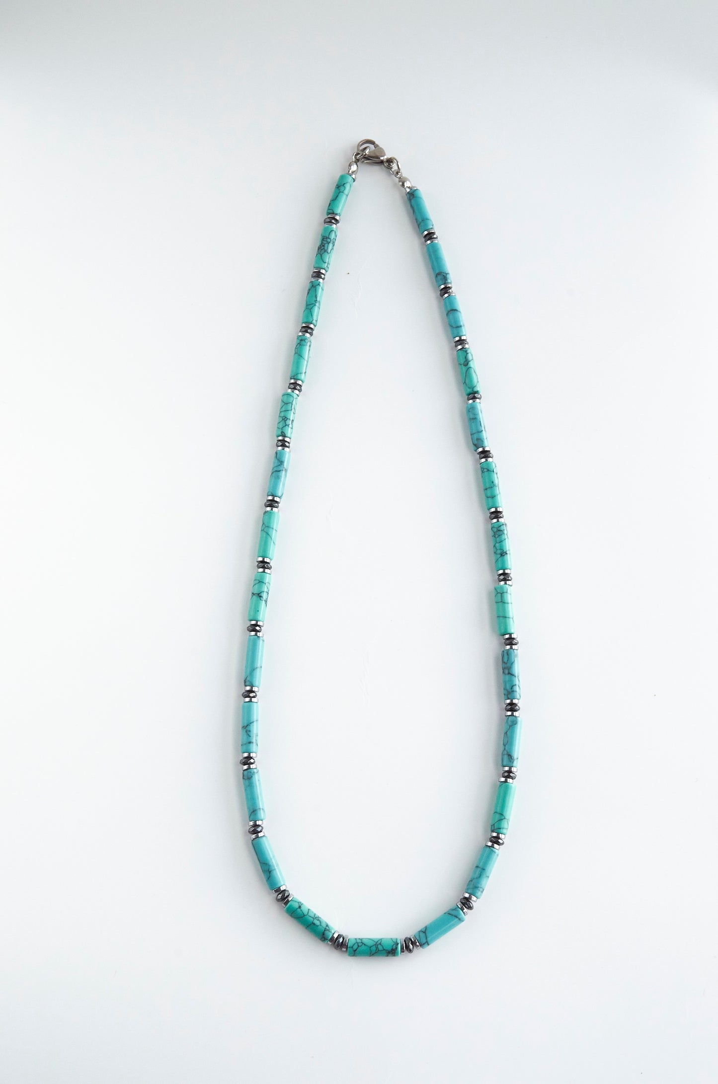 Dainty Turquoise Tube Necklace