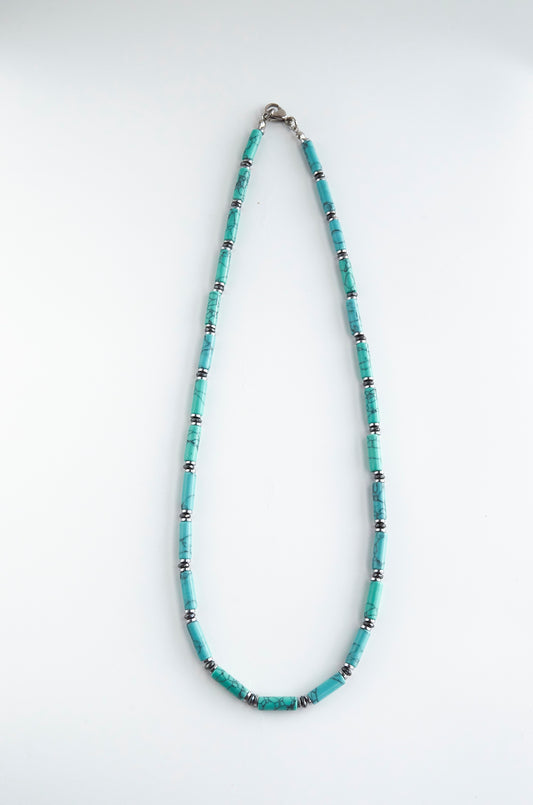 Dainty Turquoise Tube Necklace