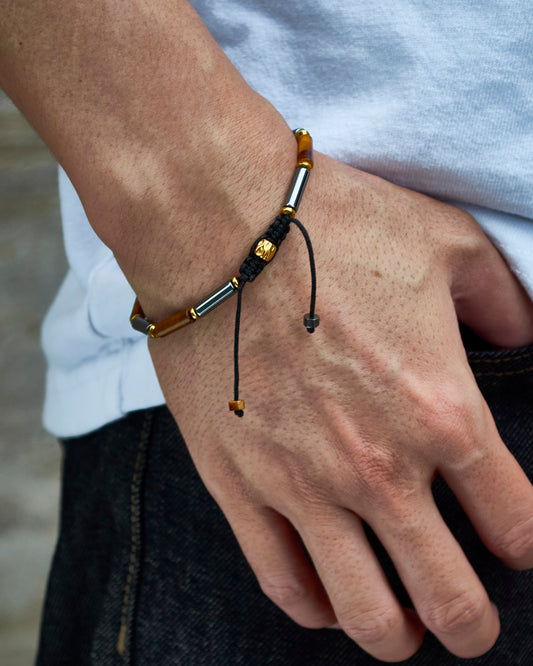 Radiant Guardian Tiger Eye & Black Onyx Delicate Bracelet (4mm)