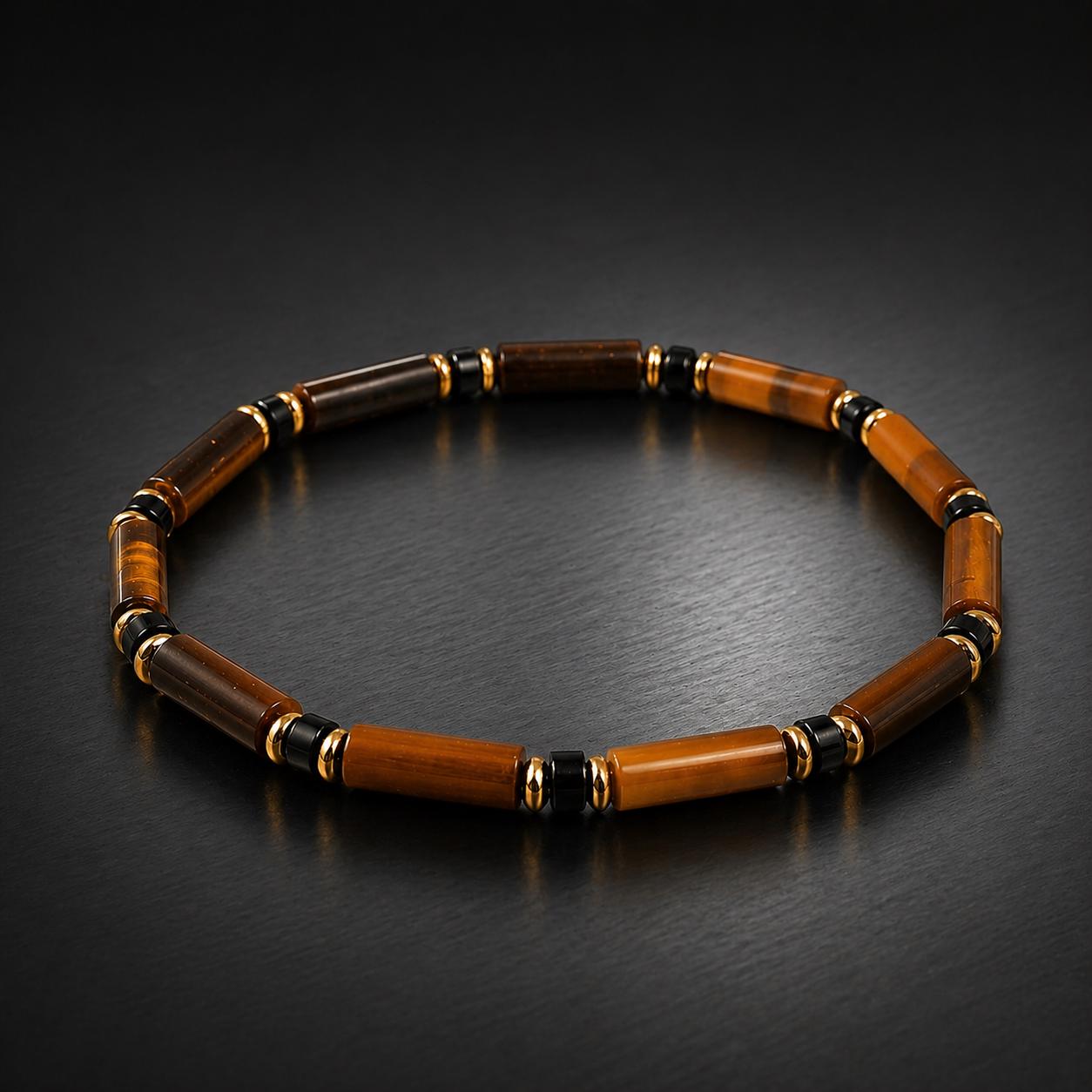 Grounding Edge Bracelet – AAA Tiger Eye & Black Onyx | Men’s Protection Bracelet | Strength, Focus, Confidence | Minimal Luxury Jewelry __etsy:8011385739