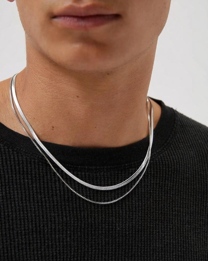 Stainless Steel Layered Necklace Set