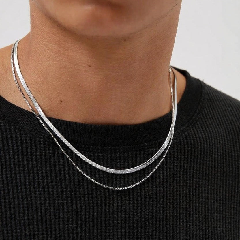 Stainless Steel Layered Necklace Set