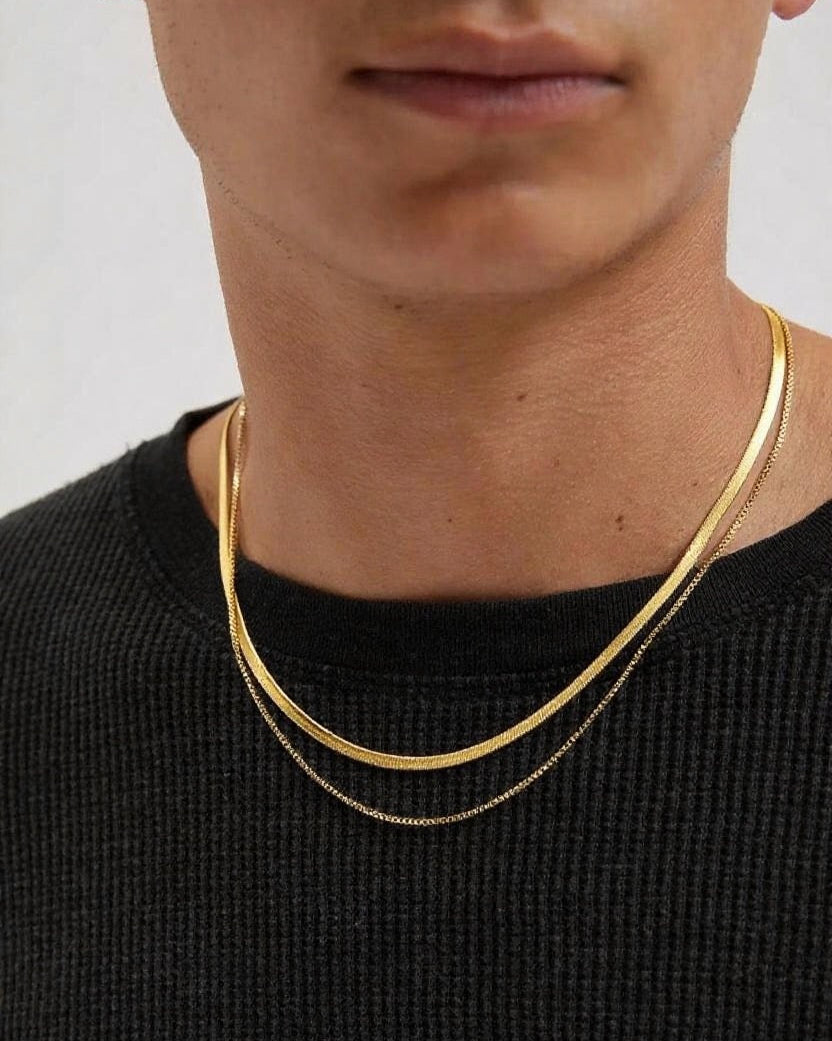 Stainless Steel Layered Necklace Set