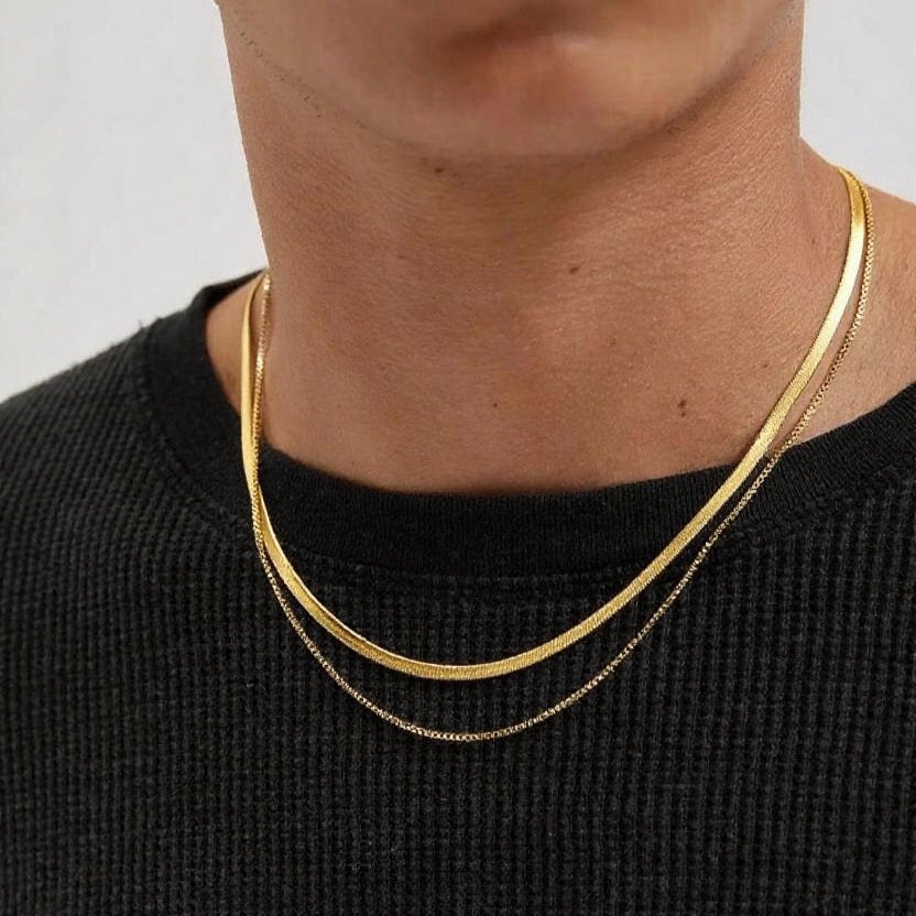 Stainless Steel Layered Necklace Set