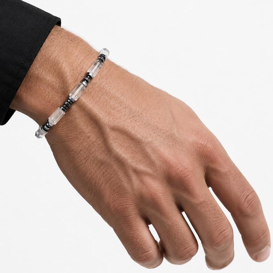 Lumen Line | Clear Quartz Hexagon Chunk Bracelet | Clarity in Motion | Refined Energy Jewelry for Modern Life __etsy:8115732449