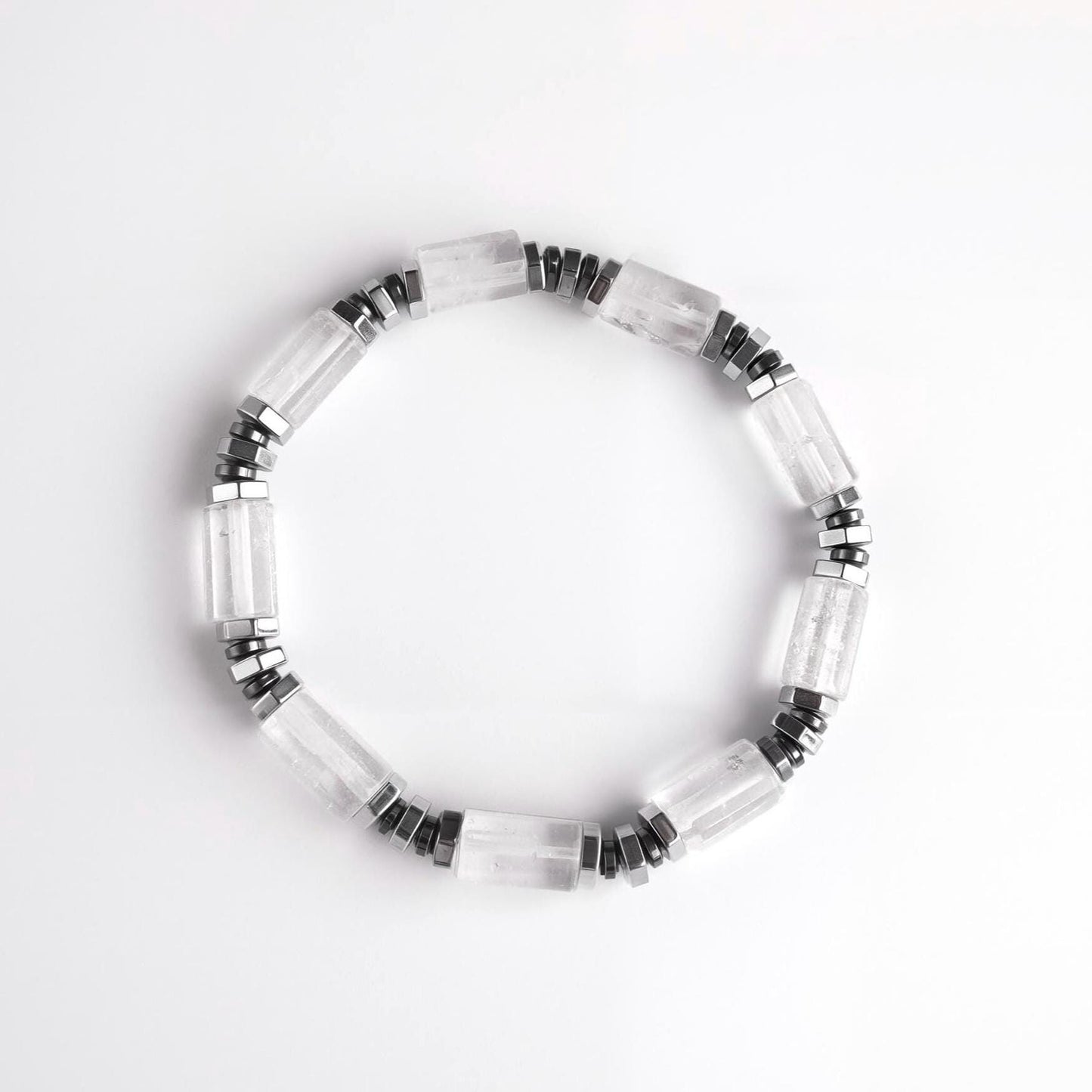 Lumen Line | Clear Quartz Hexagon Chunk Bracelet | Clarity in Motion | Refined Energy Jewelry for Modern Life __etsy:8115648503