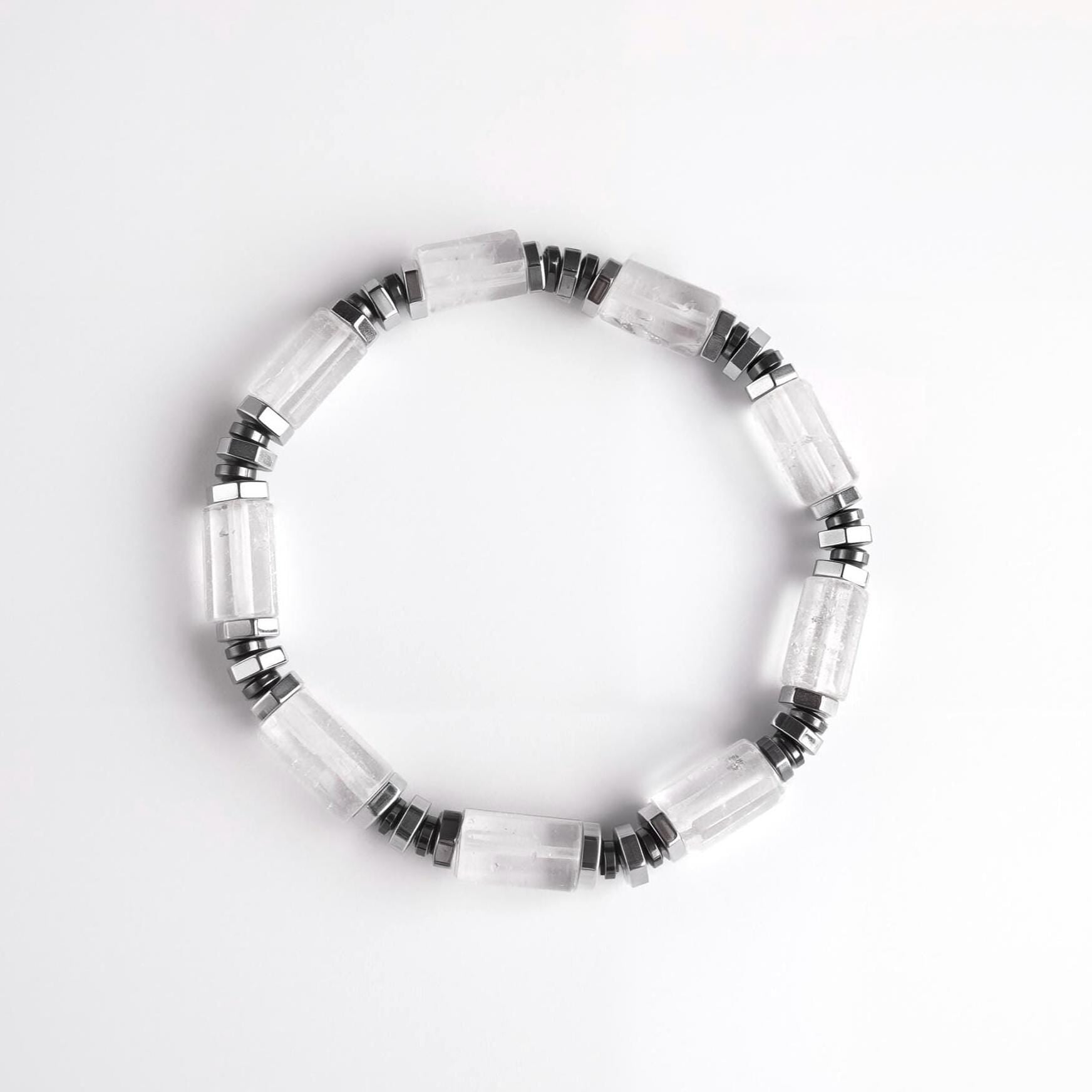 Lumen Line | Clear Quartz Hexagon Chunk Bracelet | Clarity in Motion | Refined Energy Jewelry for Modern Life __etsy:8115648503
