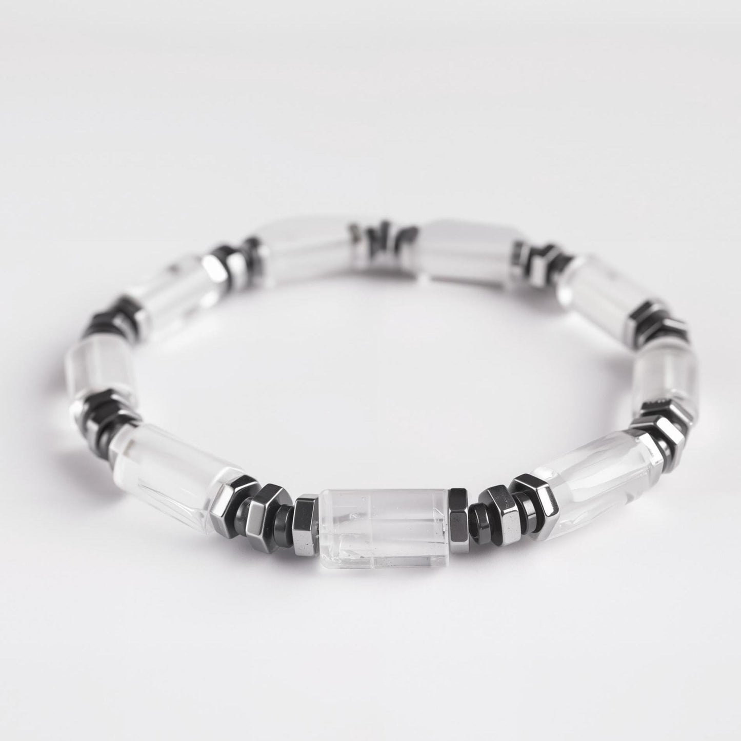Lumen Line | Clear Quartz Hexagon Chunk Bracelet | Clarity in Motion | Refined Energy Jewelry for Modern Life __etsy:8063372238