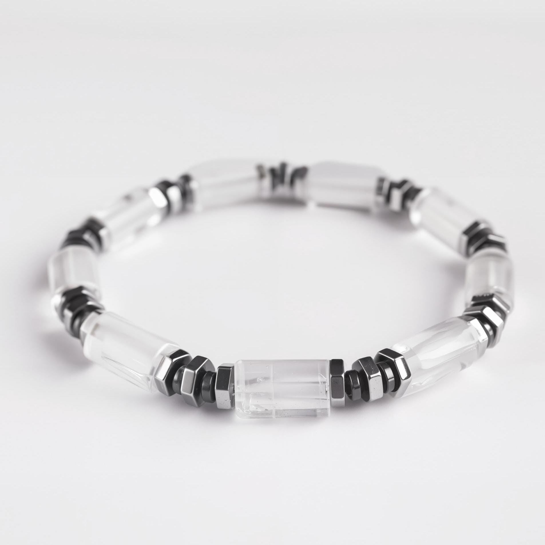 Lumen Line | Clear Quartz Hexagon Chunk Bracelet | Clarity in Motion | Refined Energy Jewelry for Modern Life __etsy:8063372238