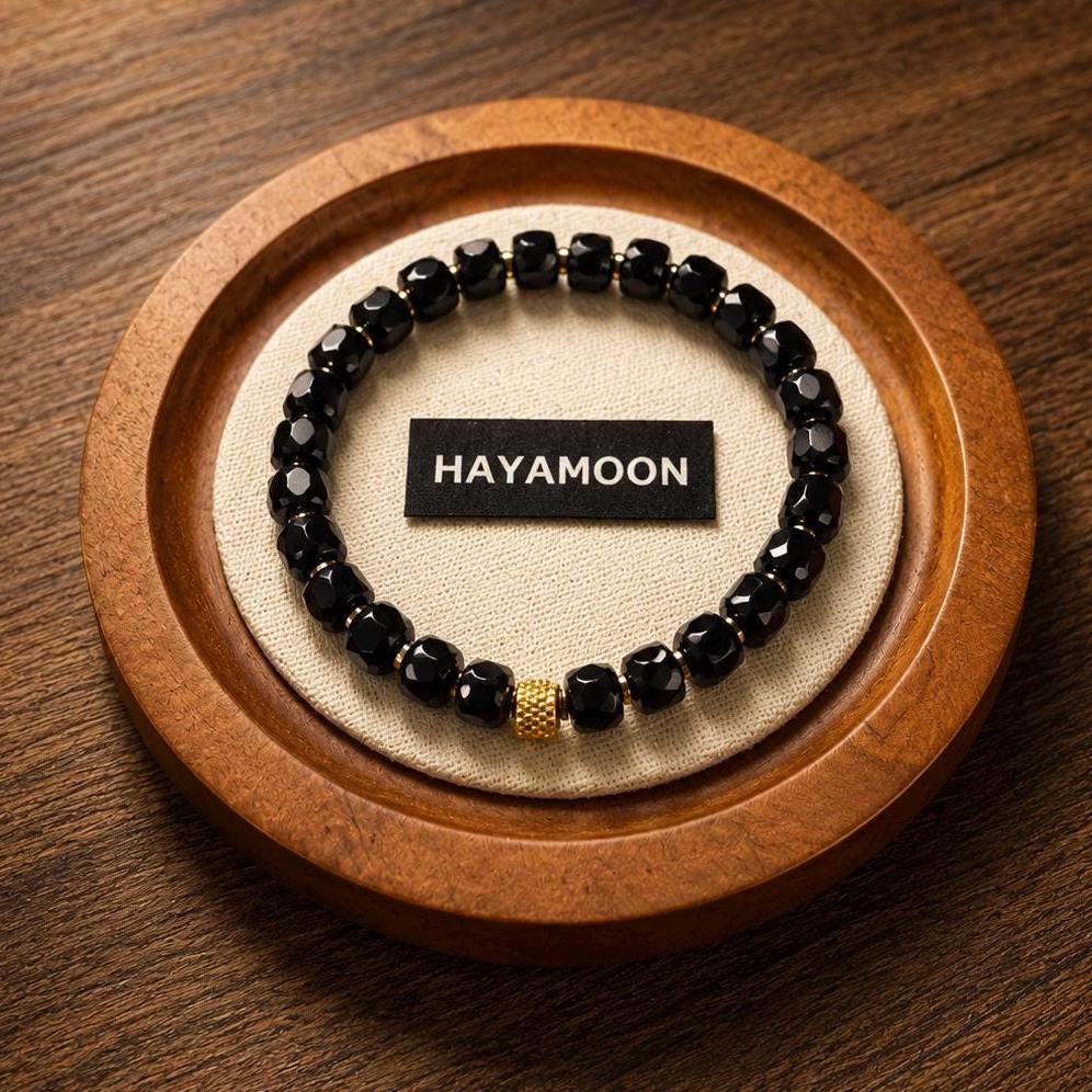 Midnight Armor | Black Onyx Faceted Bracelet | Energy Meets Edge | Healing Jewelry Refined for Modern Living __etsy:8113068685