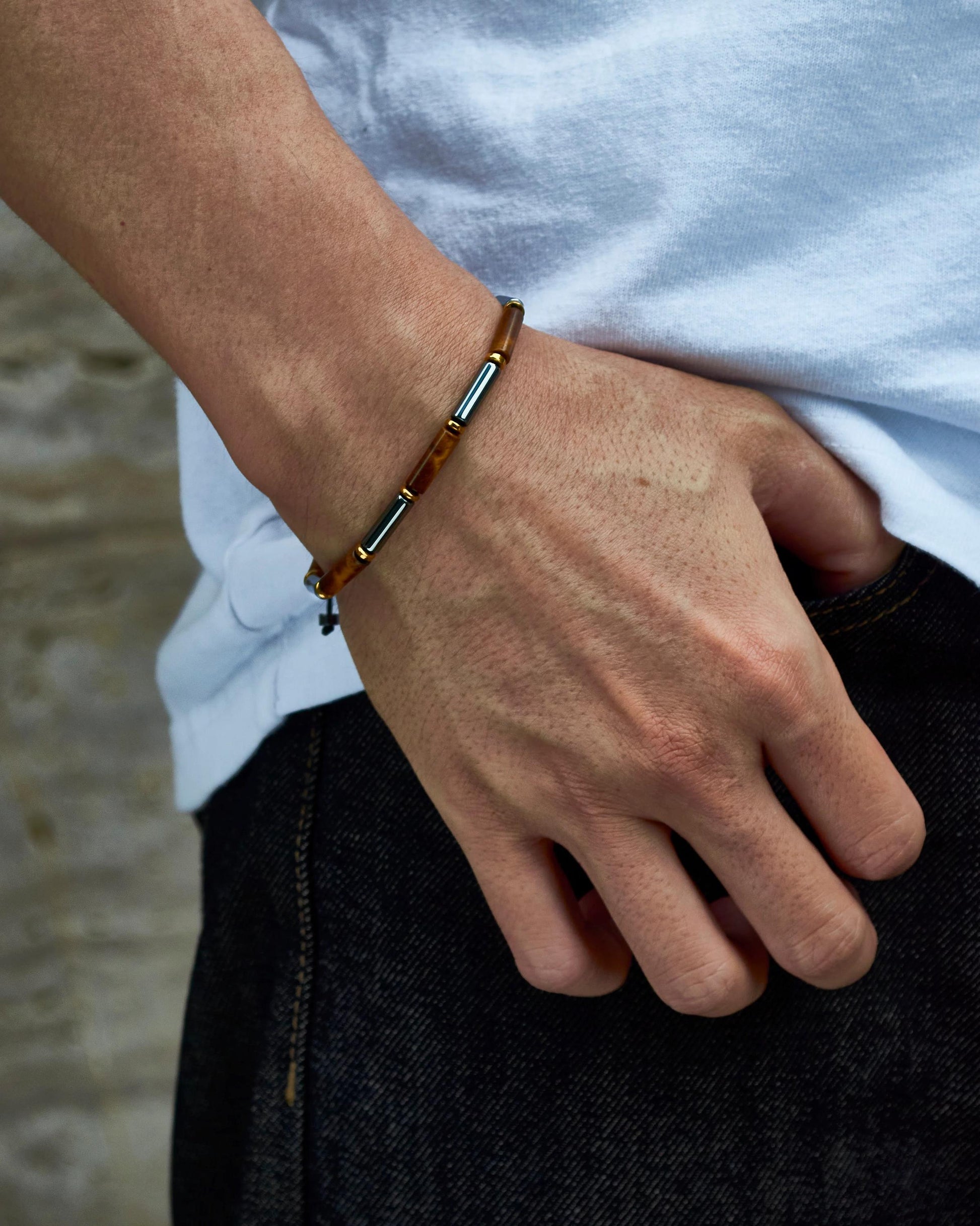 Tiger Eye Hematite Braided Bracelet 4mm: Gold-Plated Clasp, Natural Stone, Protection, Spiritual, Healing, Powerful, Mens, Gift for Him __etsy:6987683333