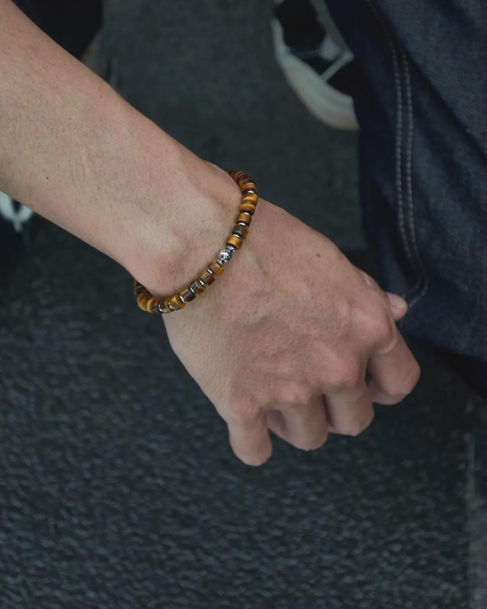 Tiger Eye Hematite Braided Bracelet 4mm: Gold-Plated Clasp, Natural Stone, Protection, Spiritual, Healing, Powerful, Mens, Gift for Him __etsy:7065964375
