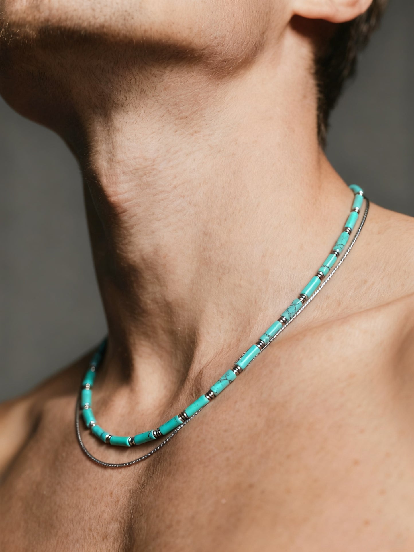 Dainty Turquoise Tube Necklace