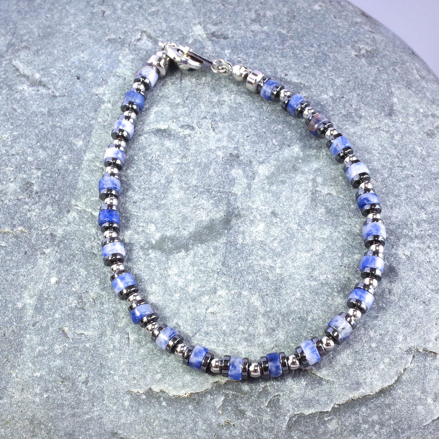 Dainty Blue Aventurine Silver Plated Bracelet