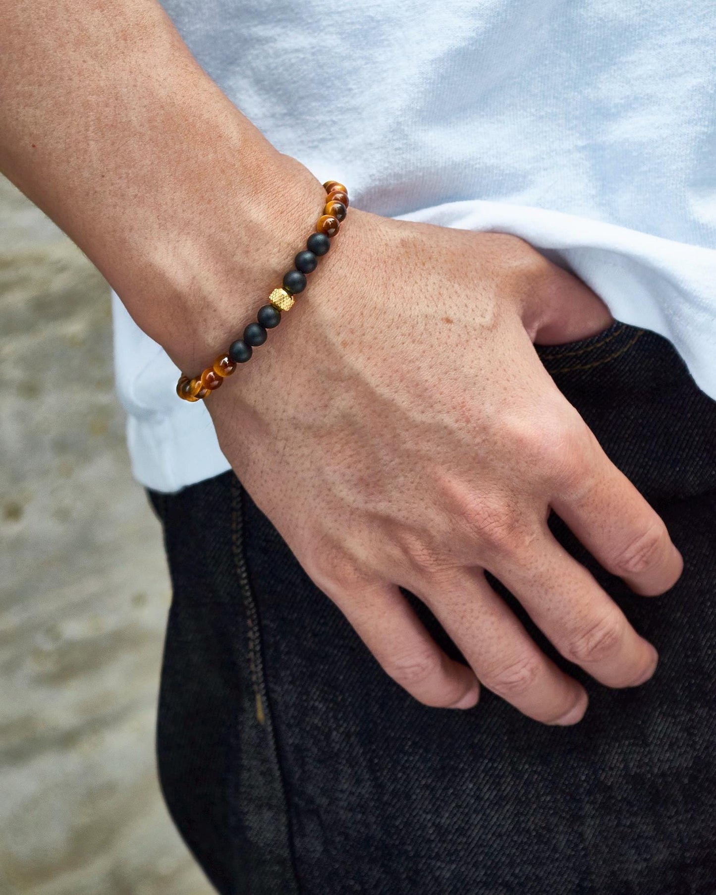 Tiger's Eye & Black Onyx Bracelet