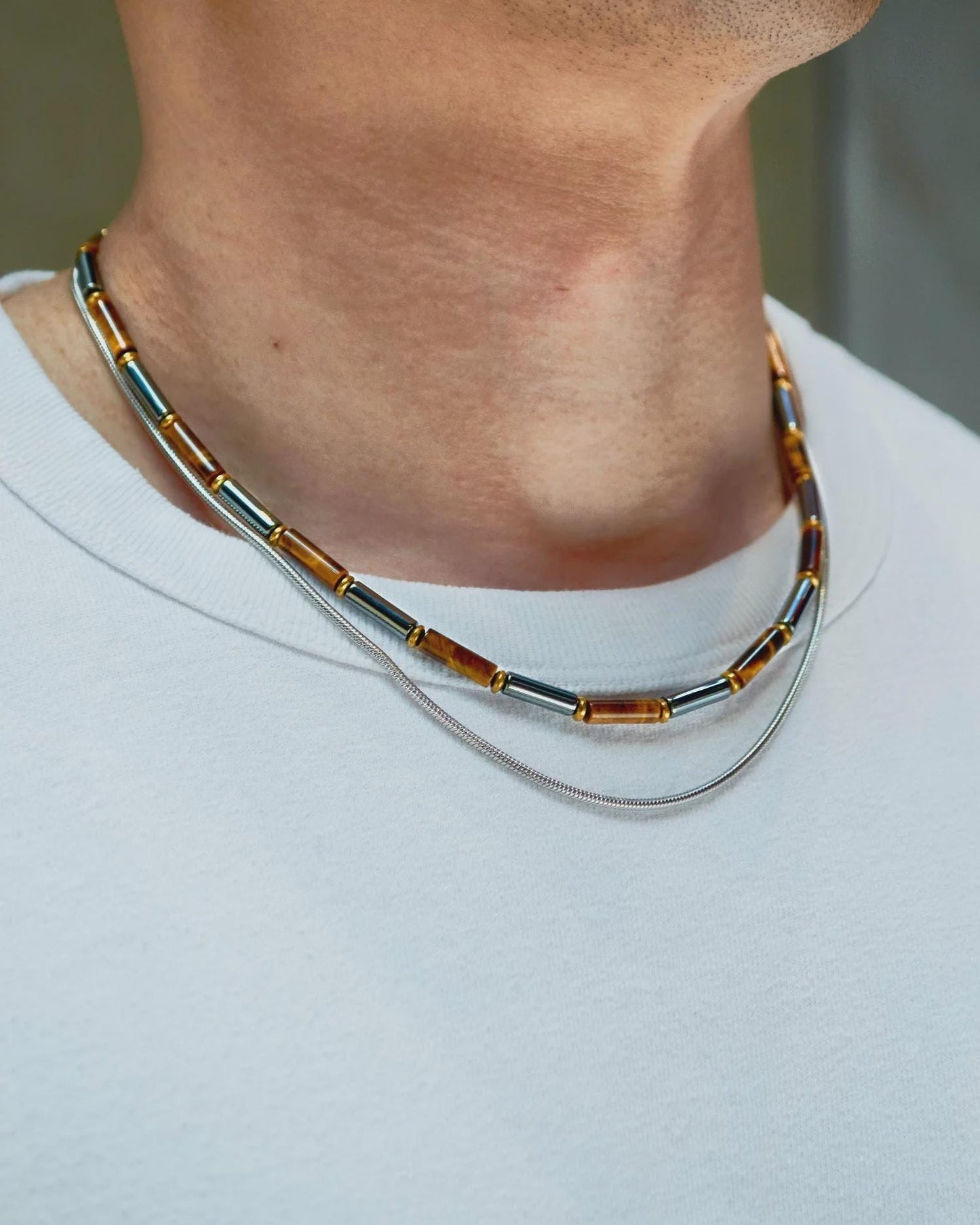 Tiger Eye & Hematite Protection Necklace