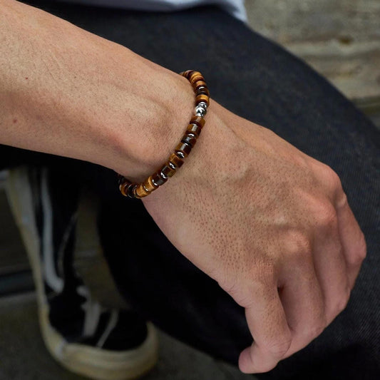 Tiger's Eye Bracelet: Protection and Strength, Natural Stone, Spiritual, Healing, Powerful, Mens, Gift for Him
