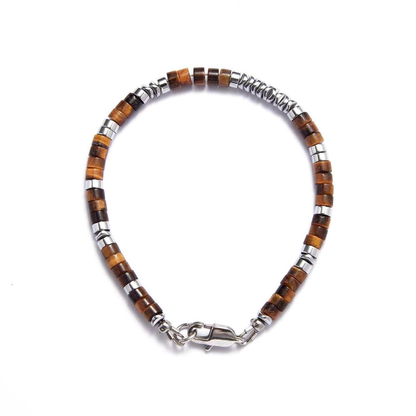 Tiger's Eye & Hematite Bracelet: Protection, Strength, Spiritual Jewelry, Meditation, Healing, Powerful, Mens, Gift for Him