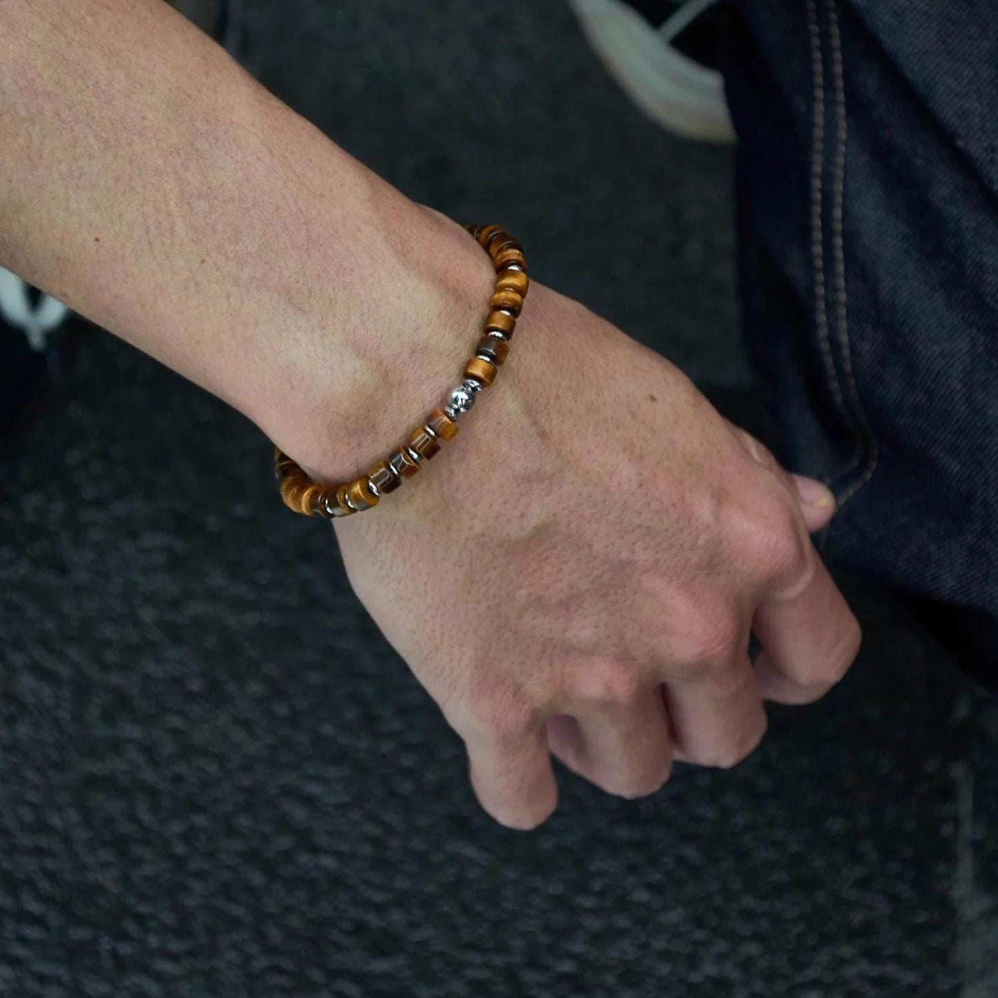 Tiger's Eye Bracelet: Protection and Strength, Natural Stone, Spiritual, Healing, Powerful, Mens, Gift for Him