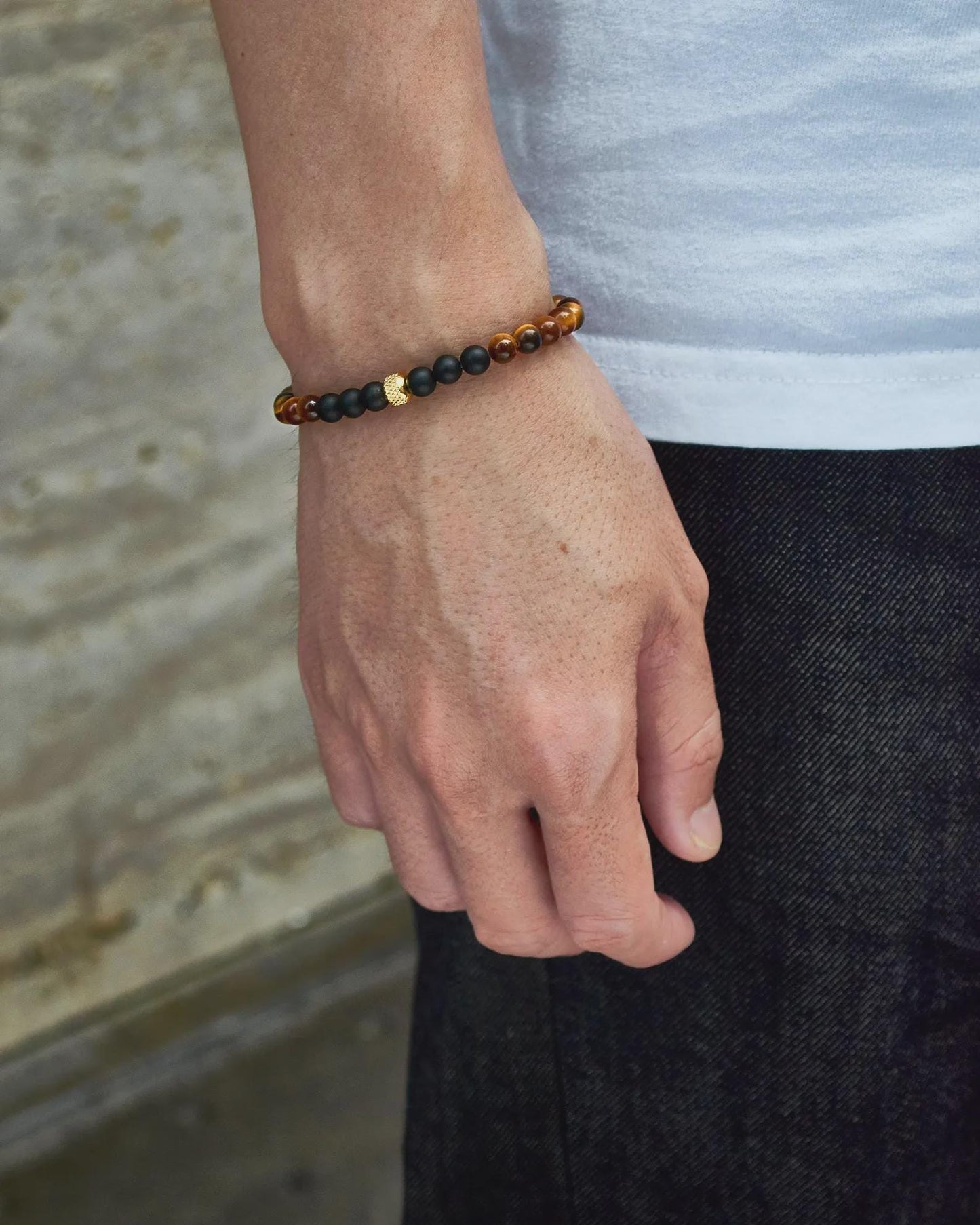 Tiger's Eye Bracelet: Protection and Strength, Natural Stone, Spiritual, Healing, Powerful, Mens, Gift for Him