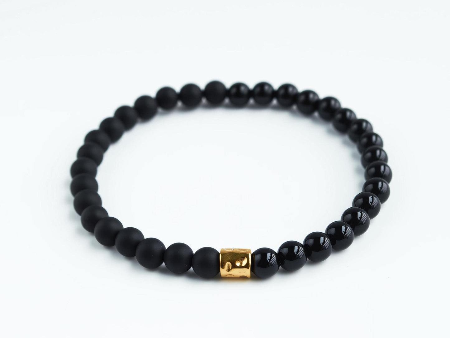 Black Onyx Dual Stretch Bracelet Set