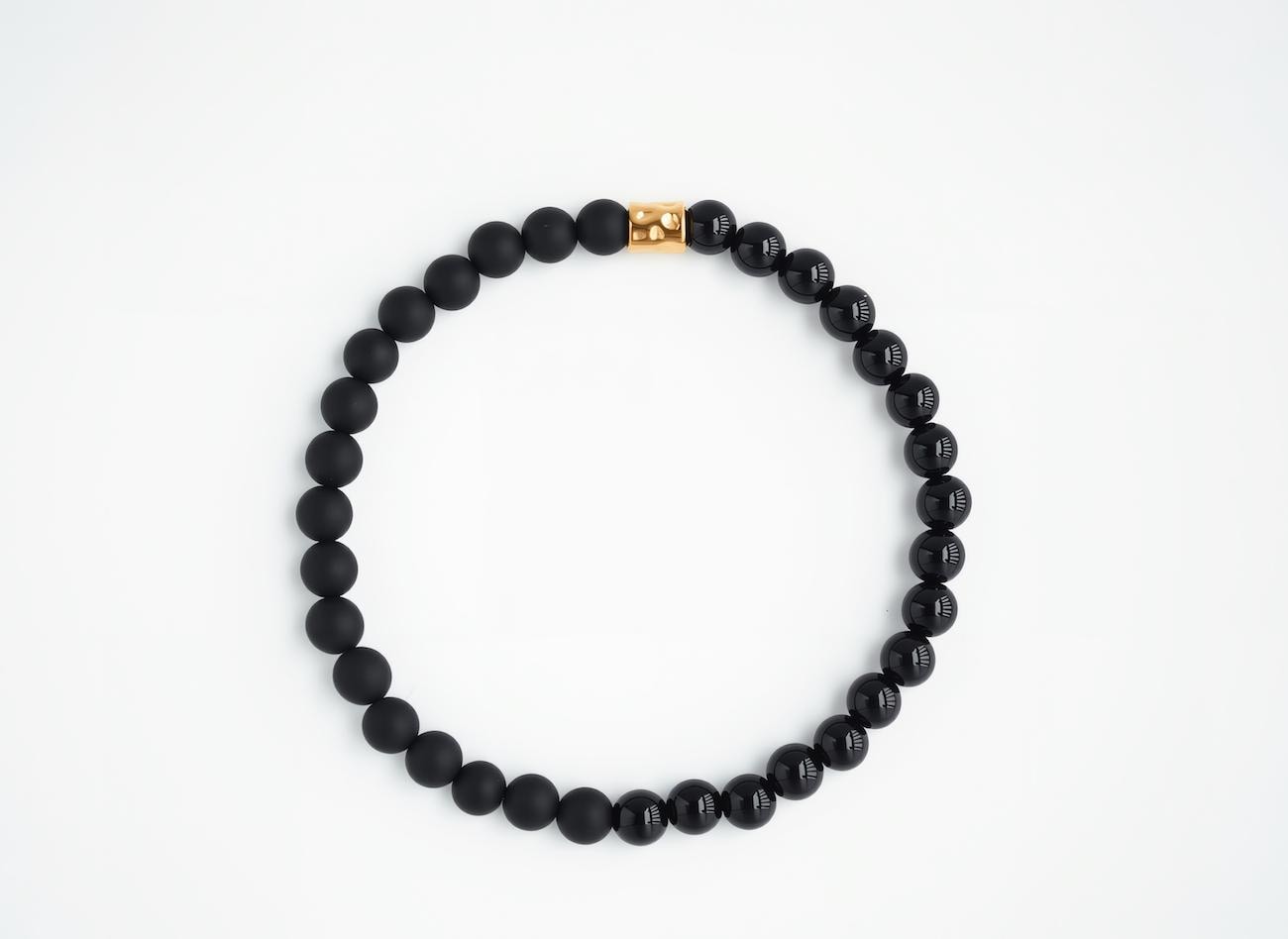 Black Onyx Dual Stretch Bracelet Set