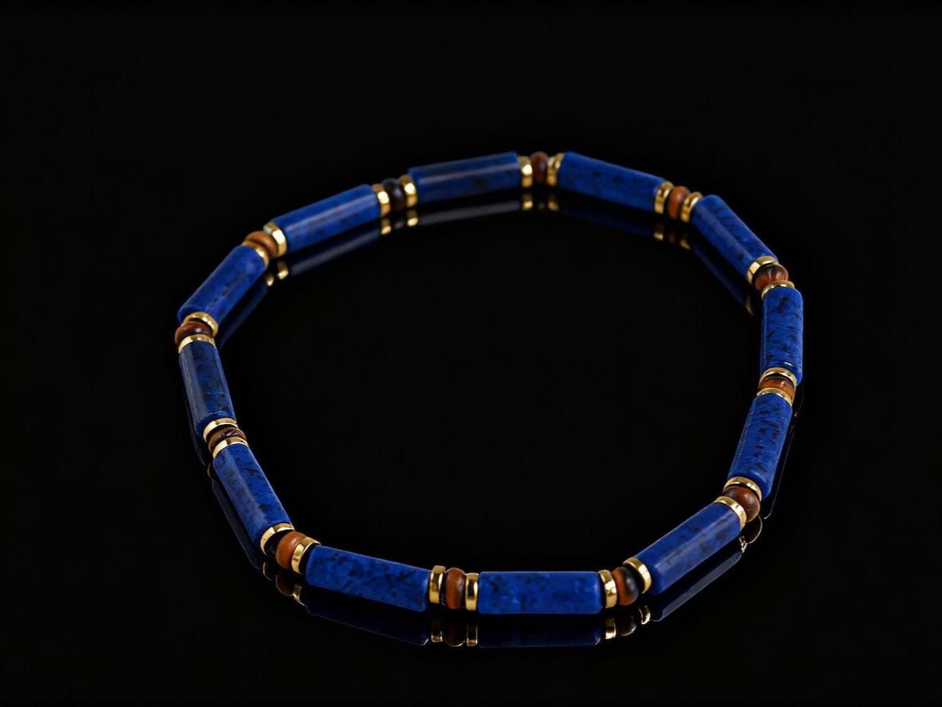 Dainty Lapis Lazuli & Tiger's Eye Bracelet